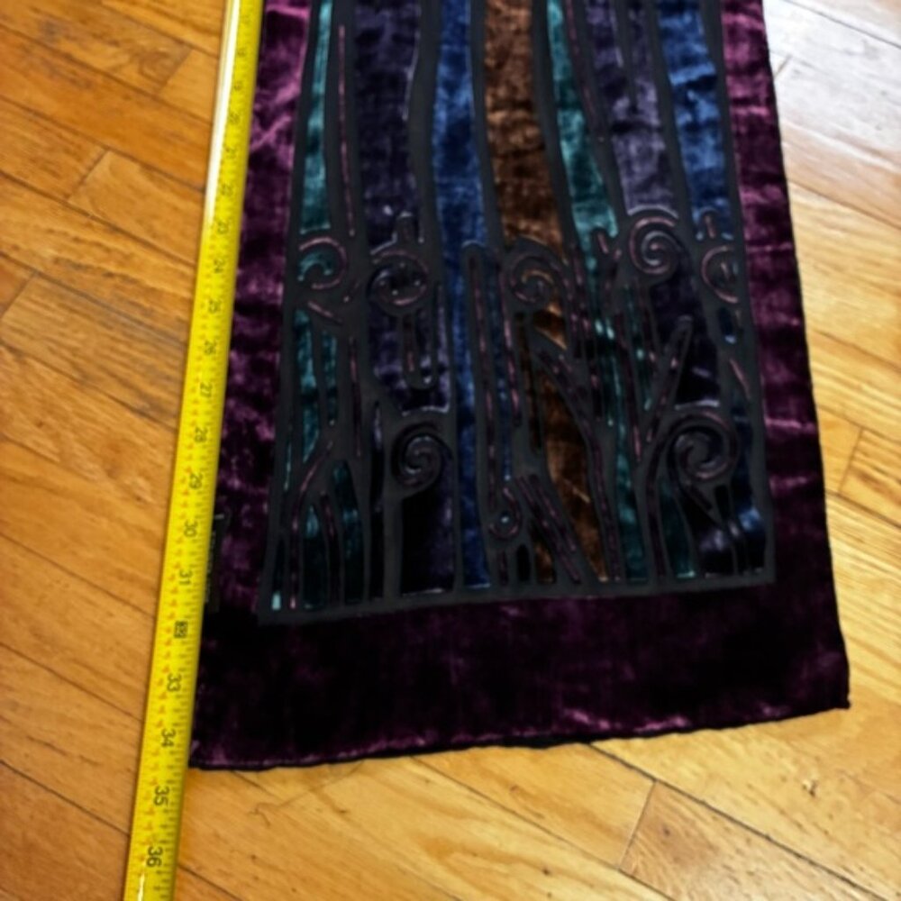 Holt Renfrew Burnt Velvet & Sheer Multicolored Long Rectangle Scarf - Picture 11 of 11